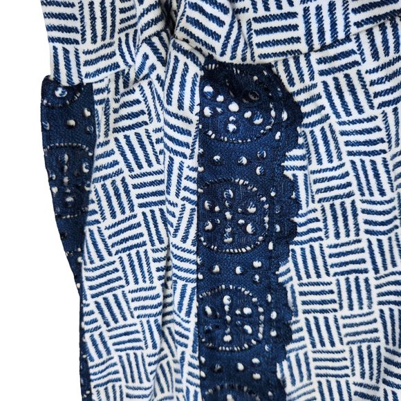 SLEEP by Cacique Blue & White Pajama Lounge Pants Jogger Hem w Lace Sz 18/20 - Picture 13 of 13